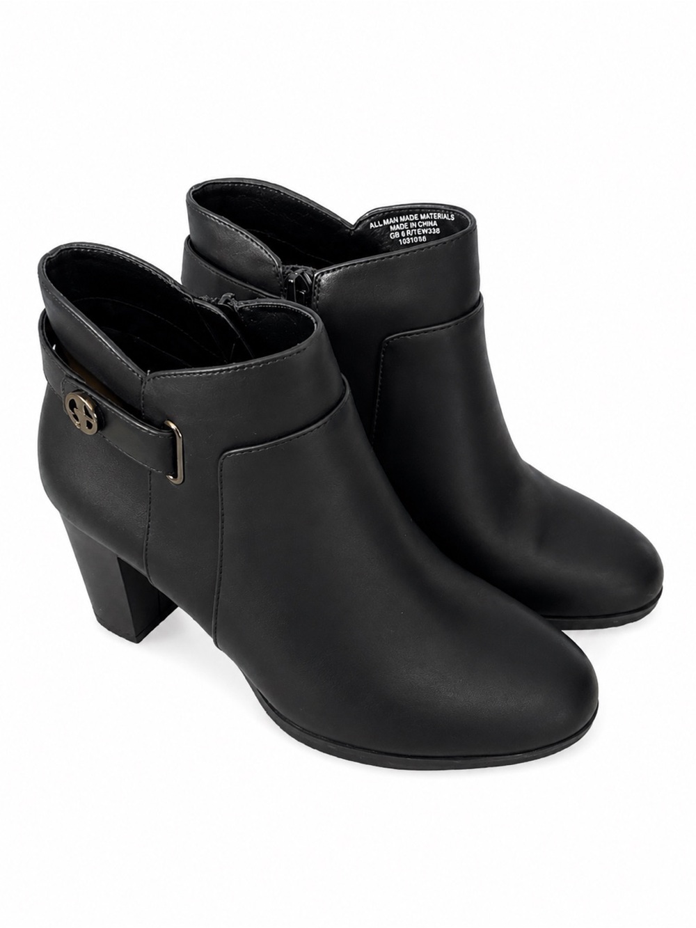 Gianni Bernini Black Ankle Booties – Women’s Size 8M – Block Heel